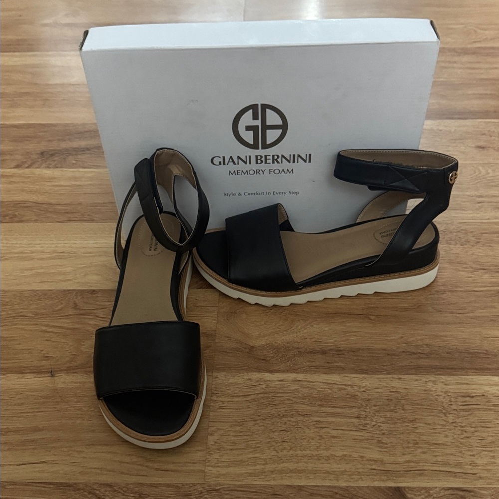 Giani Bernini Black Ankle Strap Sandals